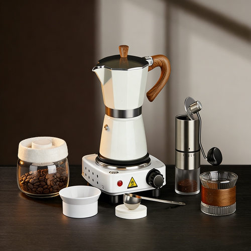 Moka Pot Espresso Set with Electric Stove Classic Mocha