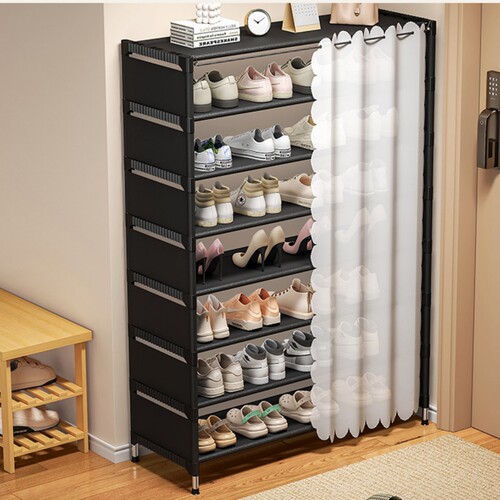 Shoe Rack with Covers  Tall Shoe Rack Organizer Shoe Shelf