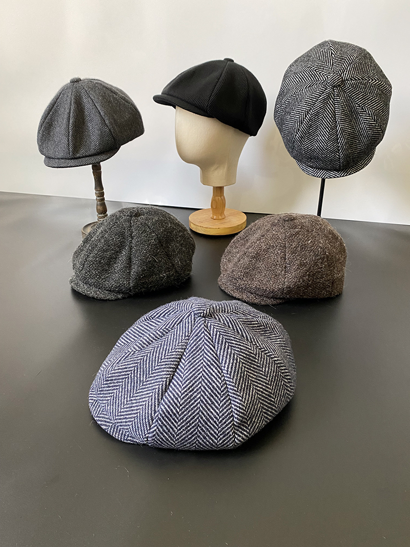 男网红帽报童帽复古画家帽八角帽