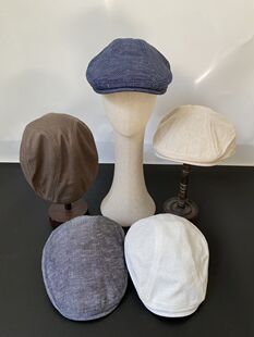 帽子前进帽女 百搭平顶贝雷帽男士 外贸库存高品时尚 亚麻鸭舌帽时尚