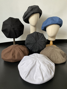 大头围贝雷帽大脸方脸大头显示脸小八角帽画家帽秋冬外贸休闲帽子