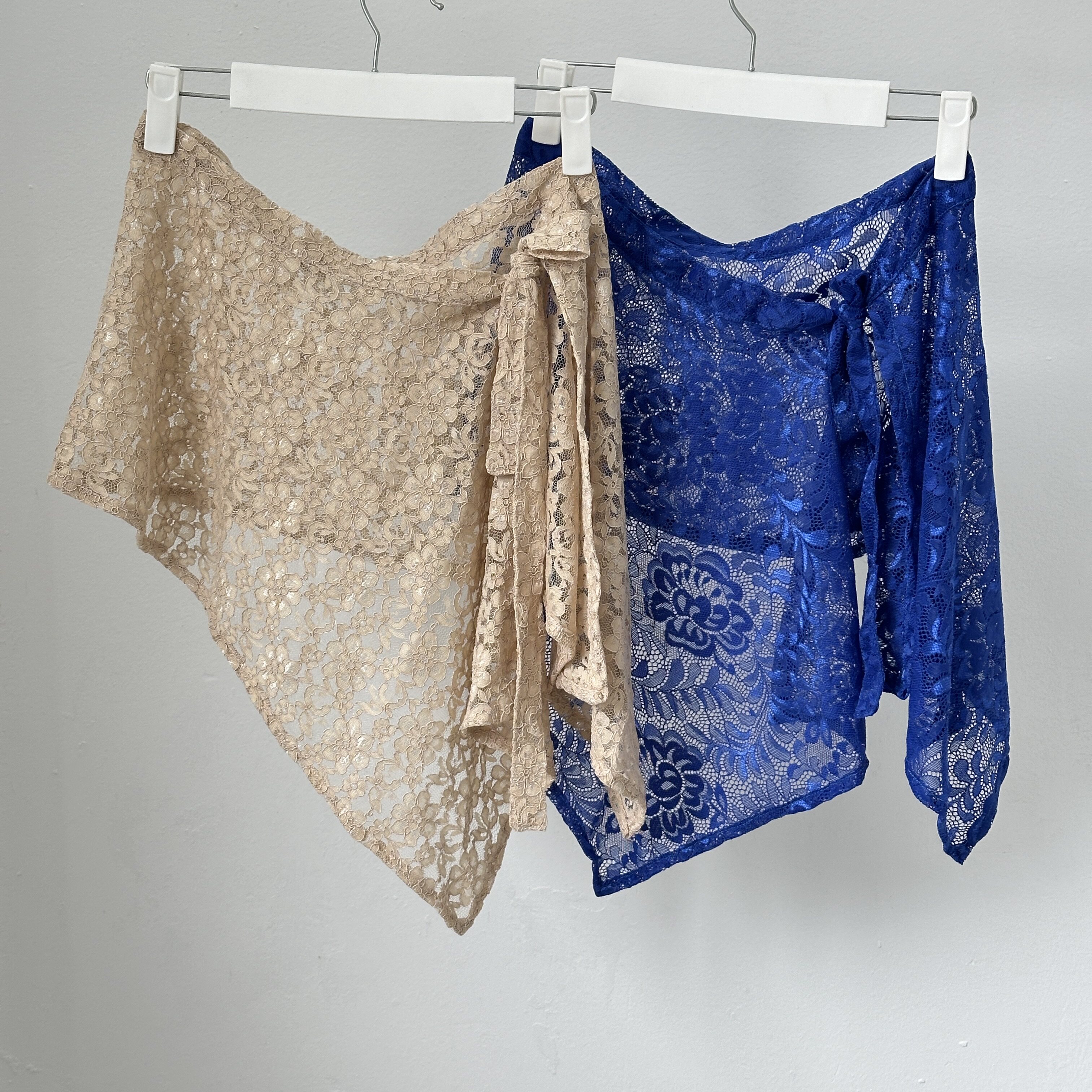 给日本顾客制作的样品 车间多色 宝蓝色屁帘蕾丝镂空垂感半身裙女