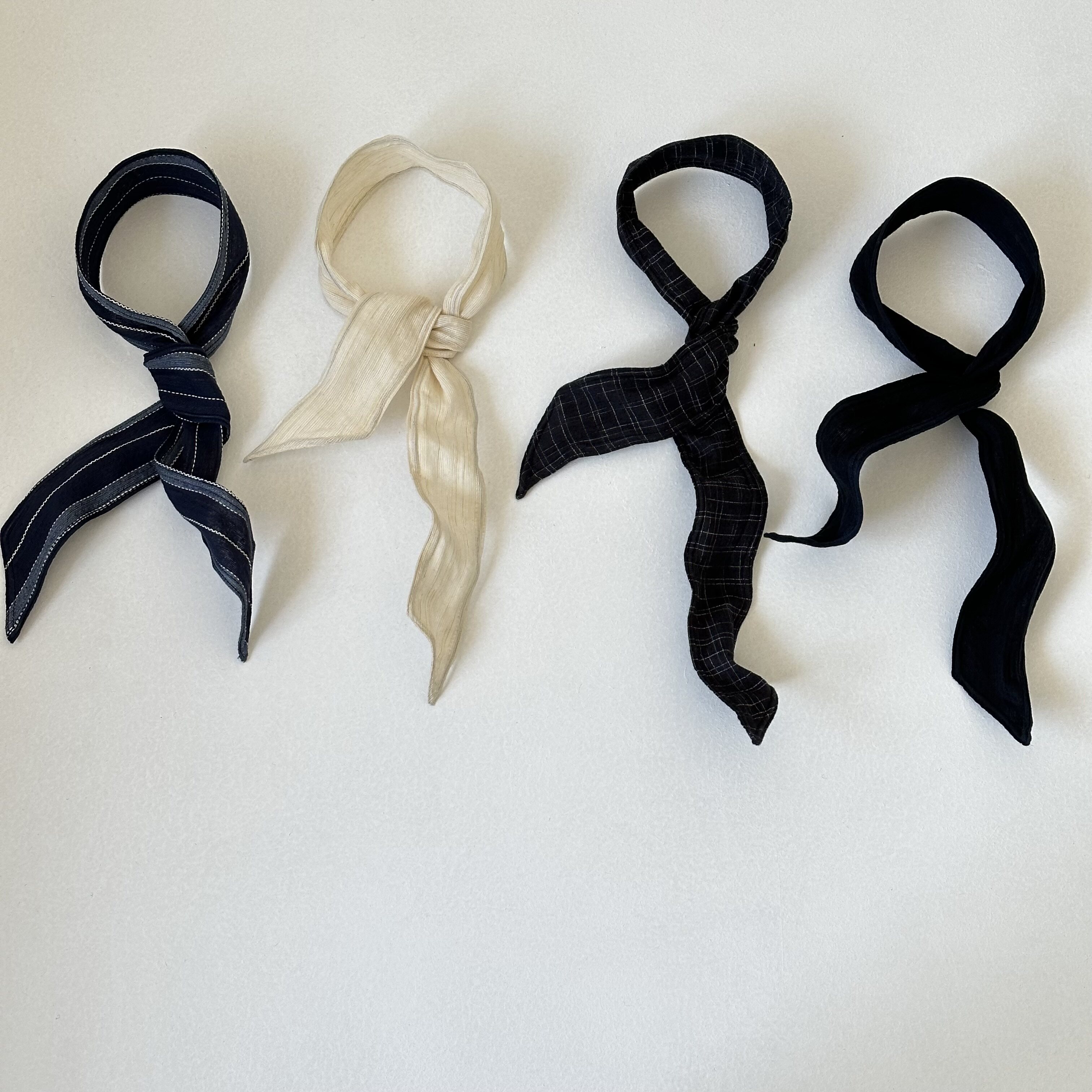 给顾客制作小众手工定制塑形丝巾男女叠带搭配领巾高级感复古领结