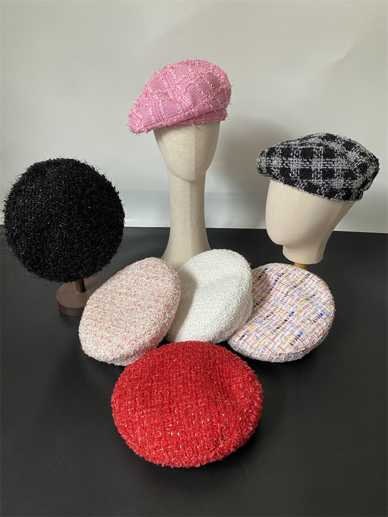 贝雷帽小香风秋冬帽子