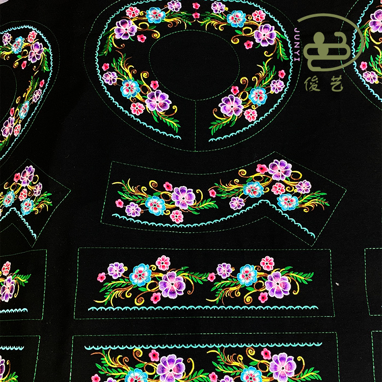 貴州布依族花邊刺繡托肩
