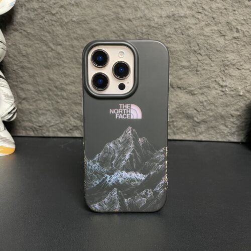 适用于苹果15promax手机壳新款iphone14高级感13pro北面雪山12镭射11潮牌8plus男生7全包x女款xs防摔xr套max