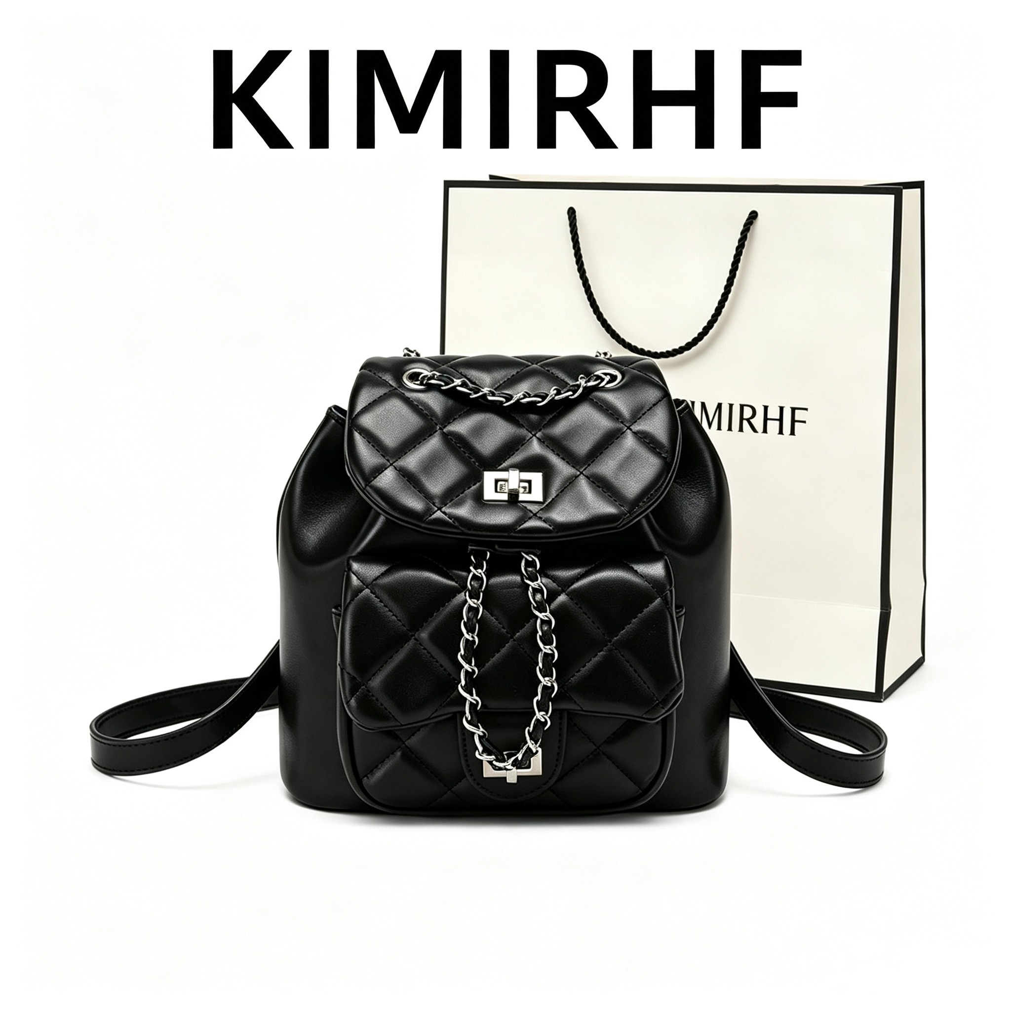 KIMIRHF真皮小香风双肩包双肩背包
