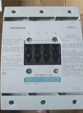 原装正品 西门子接触器 LISTED 165C 3RT5054-1…6  ACDC220V
