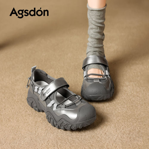 奥古狮登休闲运动凉鞋女2026新款夏季厚底显高溯溪鞋子徒步登山鞋