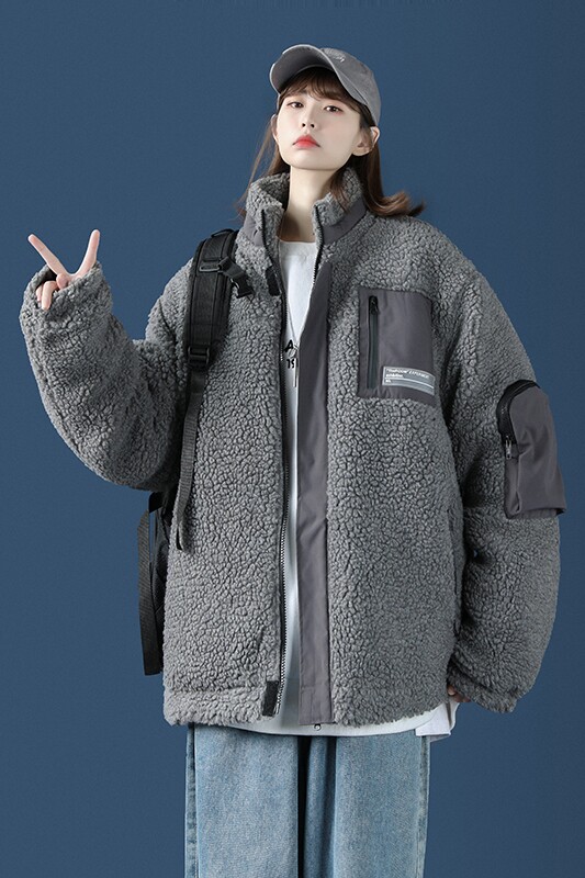 冬季新款中性风双十二羊羔毛棉衣机能大口袋加厚棉服MY88,男装棉衣,电商A021A