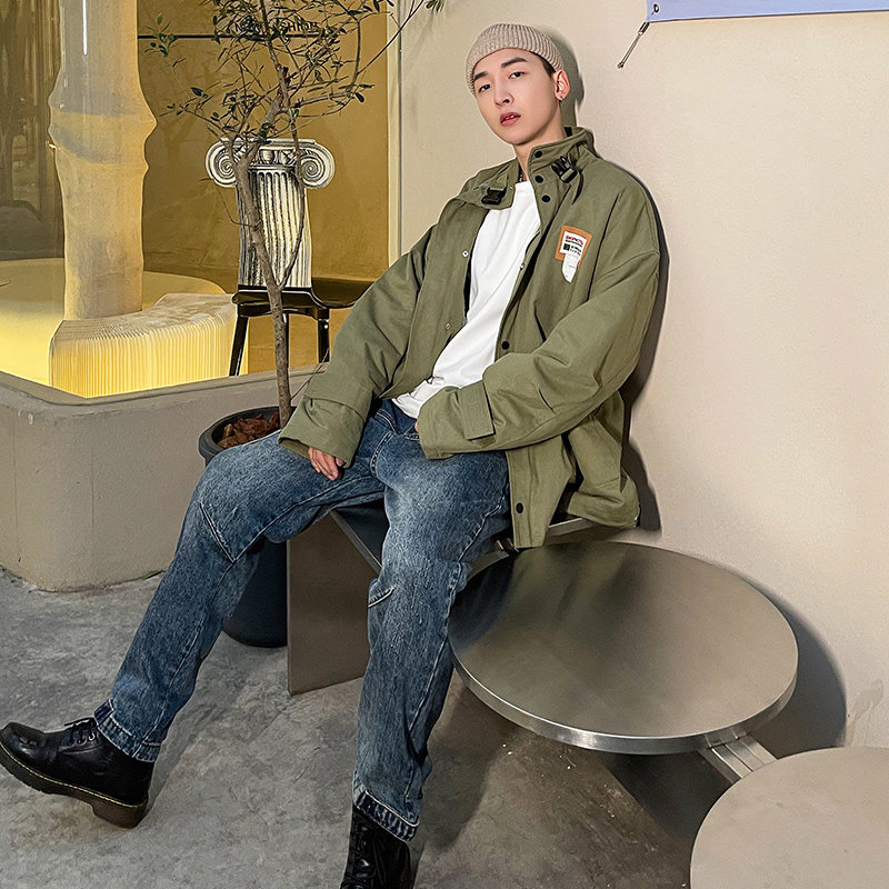 @好看的港风棉衣休闲工装宽松青春拉链夹克棉服MY16P95,男装棉衣,电商A021A