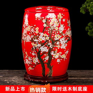 景德镇陶瓷米缸家用50斤米桶带盖密封防虫防潮水缸10斤20斤储米箱