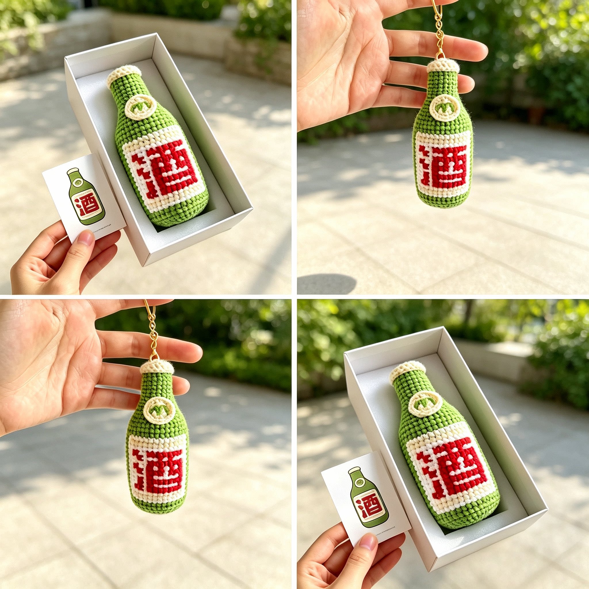 成品手工编织酒瓶钥匙扣礼物挂件