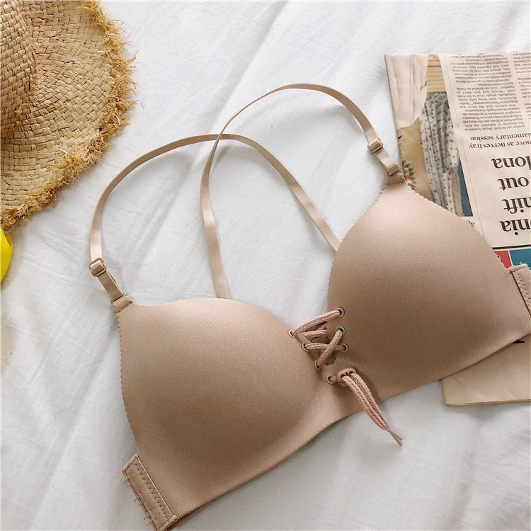 Solid color thin bra with no mark and steel ring bottom