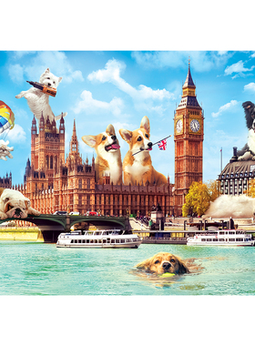 Trefl进口拼图1000片伦敦的狗 成年减压益智玩具礼品10596