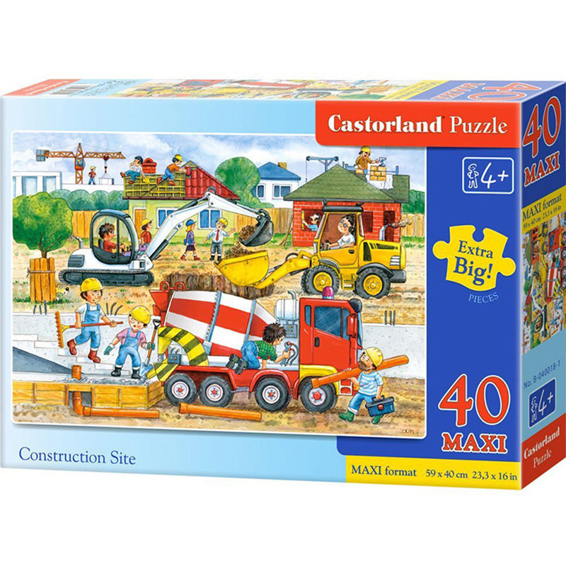 Castorland巧思进口儿童拼图40片施工现场大块3-5岁(88元任选3盒)