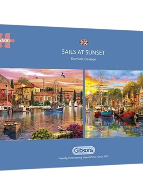 Gibsons英国进口拼图500片x2幅 夕阳下的风帆G5054