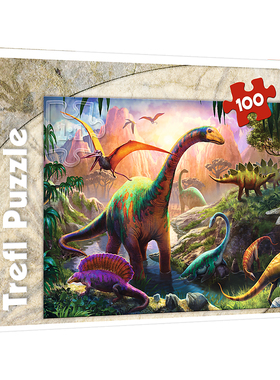 Trefl波兰进口儿童拼图100片 恐龙的土地 16277