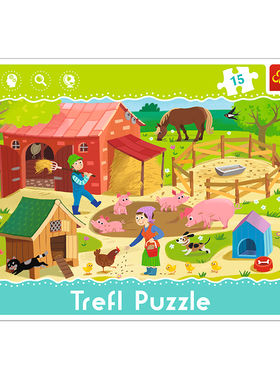 Trefl波兰进口儿童托盘拼图15片系列早教益智力趣味玩具男女孩