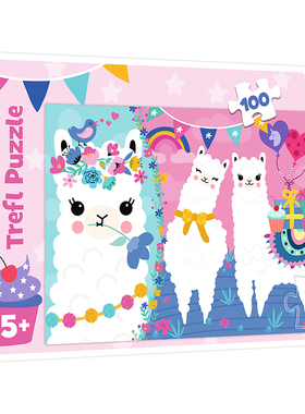 Trefl进口儿童拼图100片快乐羊驼 早教益智力趣味玩具男女孩16363
