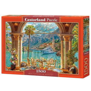 新品Castorland巧思进口拼图1500片地中海甜点152285
