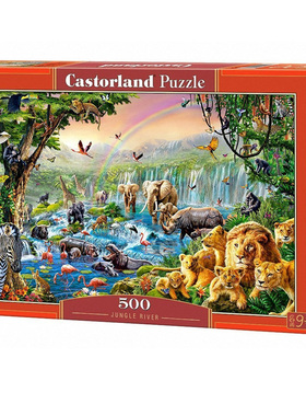 Castorland巧思欧洲进口拼图500片丛林动物乐园成年减压益智玩具