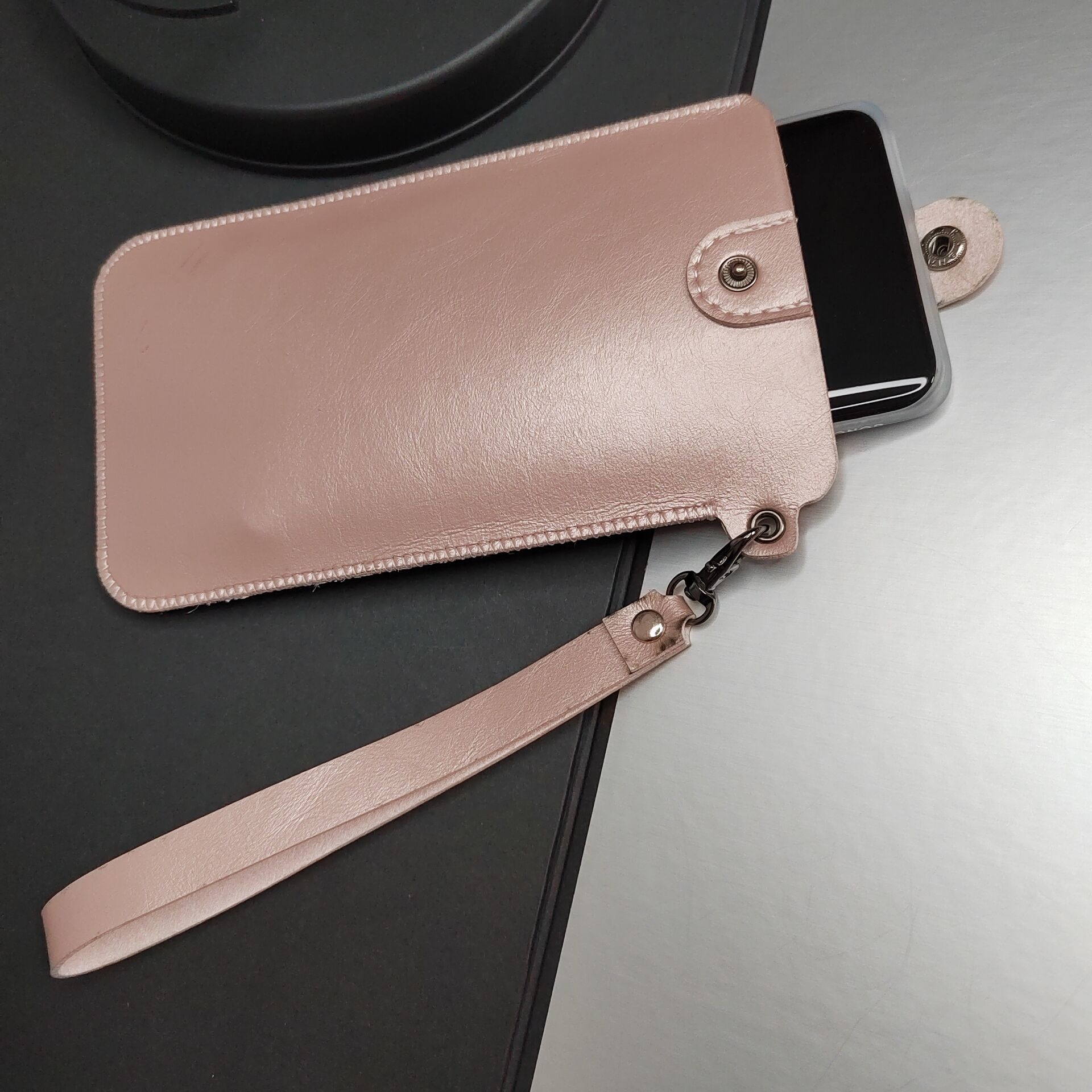 送挂绳超纤皮料耐磨实用华为皮套