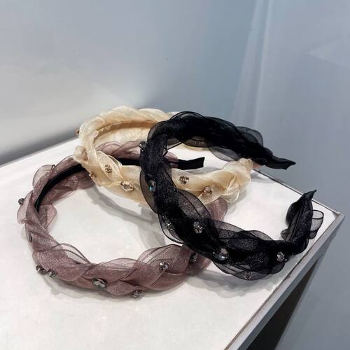 网纱新款编织超仙镶钻发箍头箍