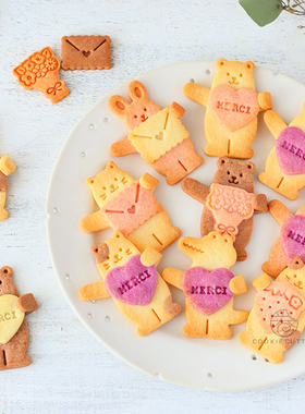 日本COTTA正品情人节抱抱熊配件卡通饼干模具创意家用diy烘焙工具