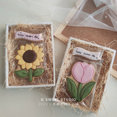 小顾糖堂老师教师节饼干模具向日葵郁金香标签翻糖工具附糖霜教程