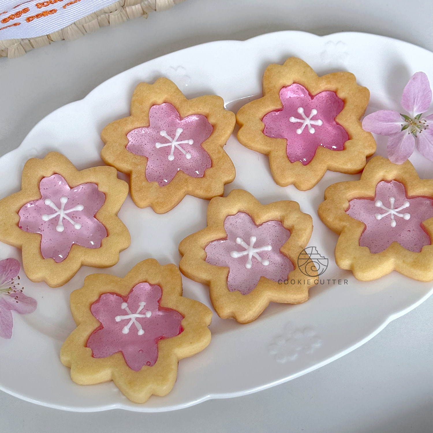 【视频教程】盆栽小姐樱花玻璃曲奇饼干模具 田园风花朵软陶工具