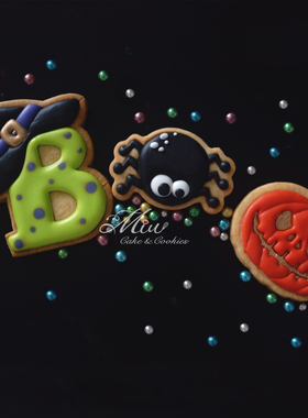 【视频教程】王小miu老师BOO万圣节系列3D立体家用DIY糖霜饼干模