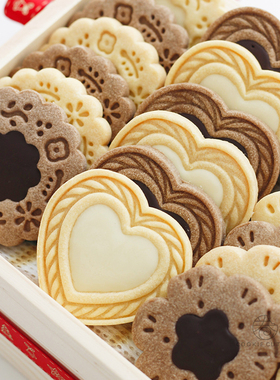 日本COTTA正品情人节花儿夹心饼干模水果立体饼干手压式工具 包邮