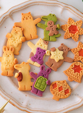 COTTA正品圣诞节抱抱卡通动物系列小可爱姜饼人礼物雪花饼干模具