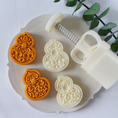 手压月饼模 祝福糕点广式 50g63g中秋节福禄双全葫芦月饼模中式 经典