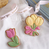 王小miu老师母亲节郁金香饼干模具3D打印 教师节花束翻糖饼皮工具