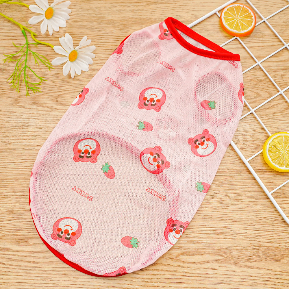 宠物背心夏季大狗衣服小狗薄款网纱背心防晒柯基比熊猫衣服防掉毛