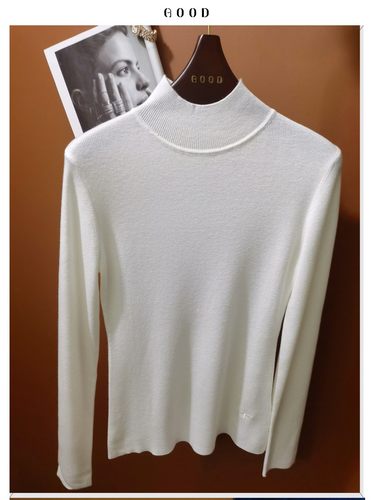 简约百搭 气质立领带亮丝 2025新款女羊毛修身长袖打底针织衫上衣