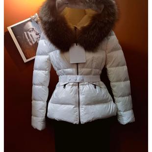 微瑕！特价 显瘦收腰狐狸毛连帽领鹅绒羽绒服 加厚保暖女短款外套