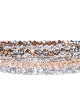 欧美 热卖人造水晶弹力绳手链女简约百搭小香风冬日4件套毛衣手饰