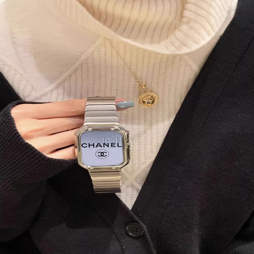 不锈钢金属表带高级感精工时尚小众适用于苹果iwatchs11s10se男女