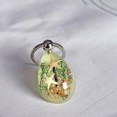 琥珀钥匙扣海星海螺树脂挂件汽车钥匙链男女创意礼品儿童节日礼物