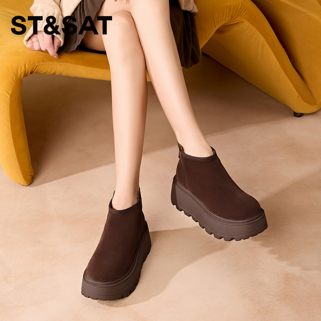 星期六厚底增高马丁靴2025冬季新款加绒加厚保暖防滑雪地靴休闲款