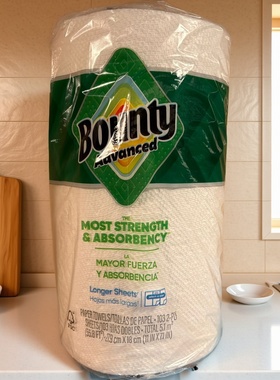现货 美国Bounty厨房吸油吸水擦油纸 干湿两用纸巾103张/卷