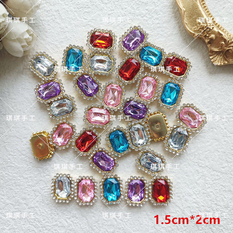 15*20mm新款性价比方形钻手工diy蝴蝶结发夹花心装饰饰品配件L123,饰品/流行首饰/时尚饰品新,其他DIY饰品配件,淘宝优惠券,粉丝福利购,淘宝优惠卷