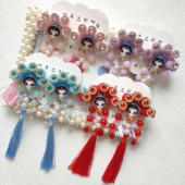 京剧脸谱中国风发饰材料包 手工diy戏曲毛球流苏古风自作套装 P344