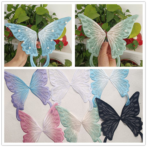 蝴蝶刺绣扑棱蛾子手工diy发饰