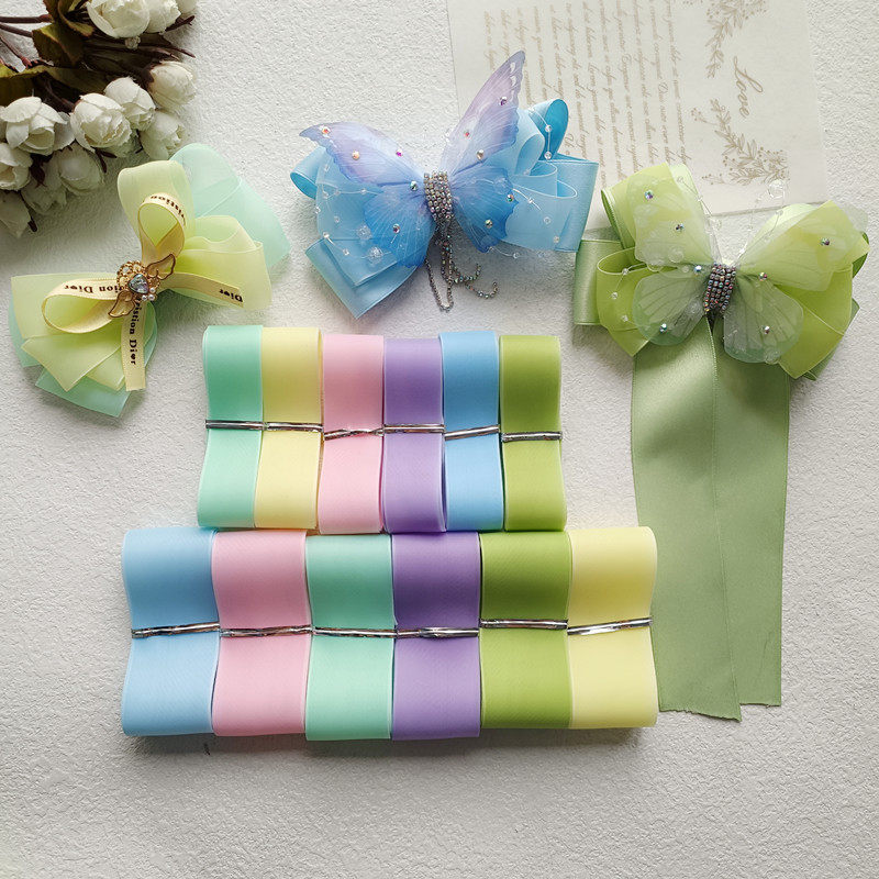 2.5/3.8cm牛奶纱丝带雪纱带织带 手工diy糖果色多巴胺雪纺丝带