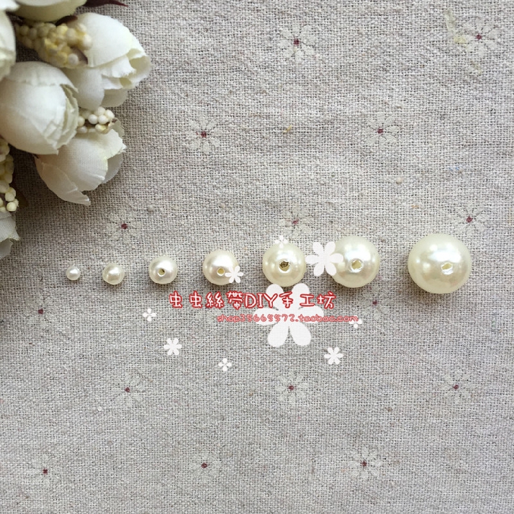 diy仿珍珠多规格穿孔手工发夹