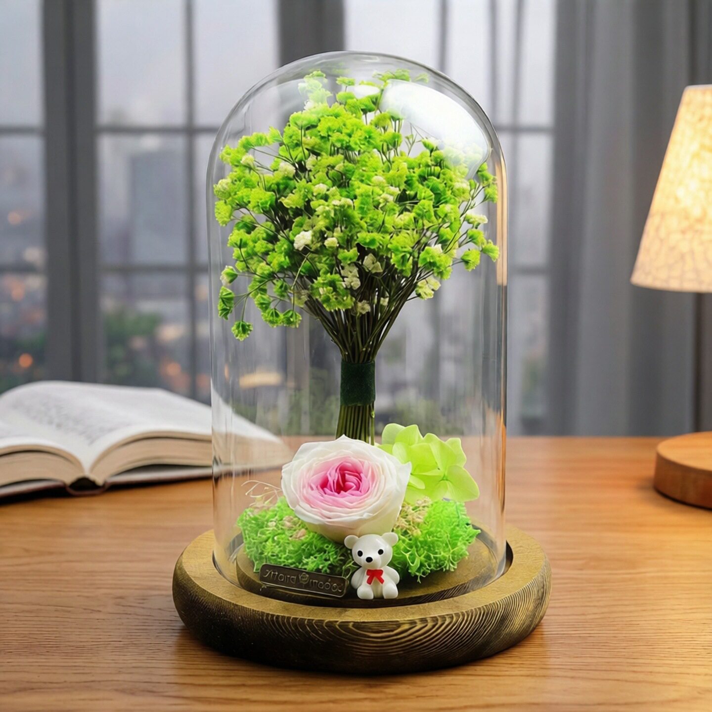情人节永生花玻璃罩摆件玫瑰花束礼盒520生日送创意礼物全国发货